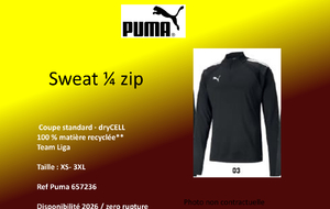 Sweat 1/4 zip Adulte